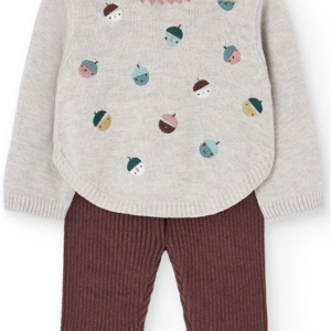 Conjunto bebé estampado beige