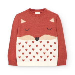 Jersey niña punto animal naranja