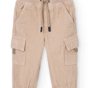 Pantalón cargo niño pana beige