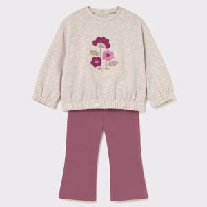 Conjunto legging campana y sudadera bebé