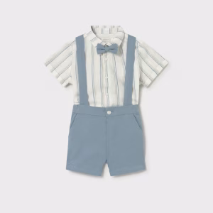 Conjunto bermuda y camisa con pajarita bebé