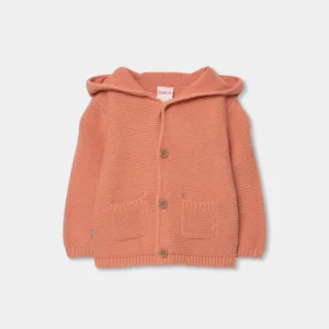 Chaqueta bebé de punto marrón