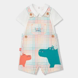 Conjunto bebé peto cuadros algodón