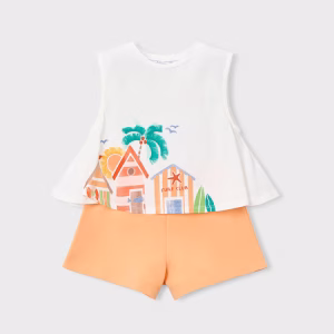 Conjunto pantalón corto y camiseta niña