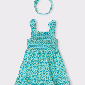 Vestido estampado con diadema niña