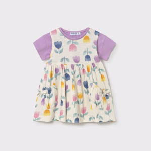 Vestido estampado con chaqueta bebé