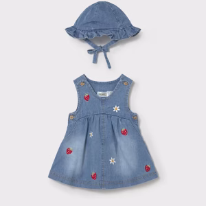Vestido con gorro volantes recién nacida