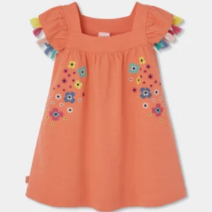 Vestido naranja flores