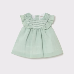 Vestido nido de abeja recién nacida